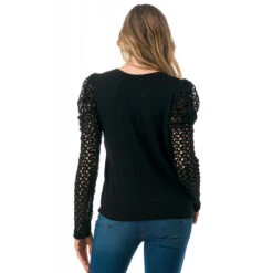 Ariella Lace Puff Sleeve Top -Best Clothing Store Ariella Lace Puff Sleeve Top BLACK 3 47466.1711573255
