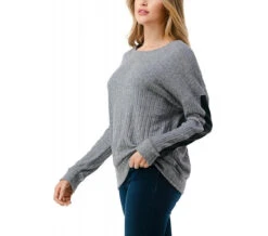 Best Clothing Store -Best Clothing Store Ariella Ribbed Sweater GRAY 1 06641.1711573215