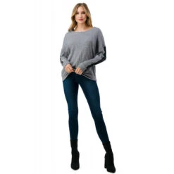 Ariella Ribbed Sweater 9 Ariella Ribbed Sweater -Best Clothing Store Ariella Ribbed Sweater GRAY 4 69171.1711573218