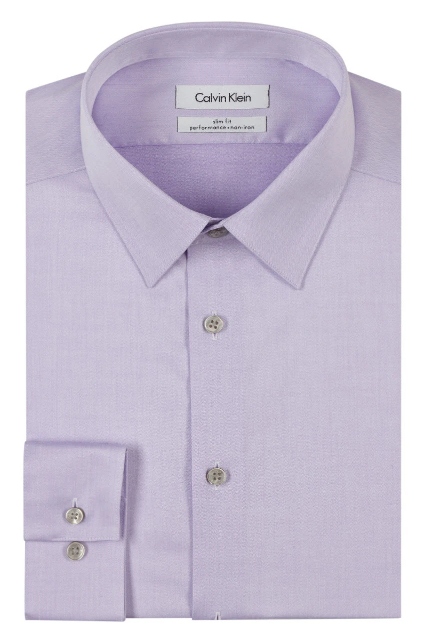 Calvin Klein Steel Slim Fit Non-Iron Dress Shirt - Lilac 1 Calvin Klein Steel Slim Fit Non-Iron Dress Shirt - Lilac