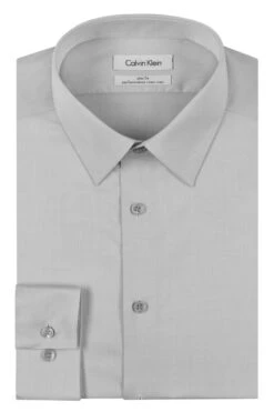 Calvin Klein Steel Slim Fit Non-Iron Dress Shirt - Smoke