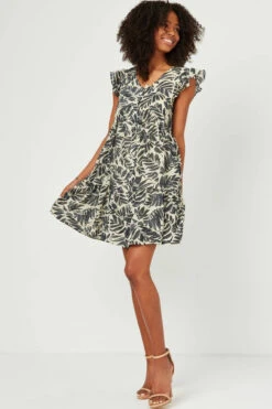 Hayden Botantical Print Ruffle Dress -Best Clothing Store Hayden Botantical Print Ruffle Dress IVORY 4 09495.1714678885