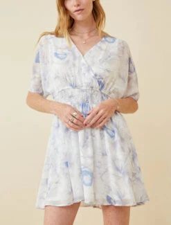 Hayden Floral Smocked Surplice Dress