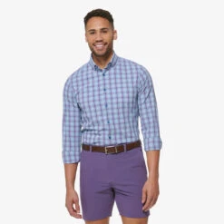 Mizzen And Main Ashley Blue Plaid Dress Shirt