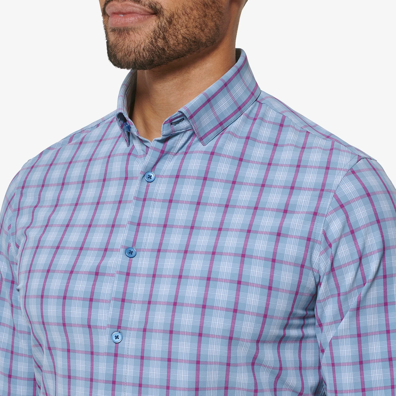 Mizzen And Main Ashley Blue Plaid Dress Shirt 3 Mizzen And Main Ashley Blue Plaid Dress Shirt - Image 3