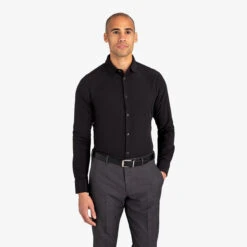 Mizzen And Main Solid Black Leeward Dress Shirt
