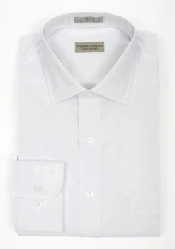 Thomas Dylan Regular Fit White Short Sleeve Dress Shirt