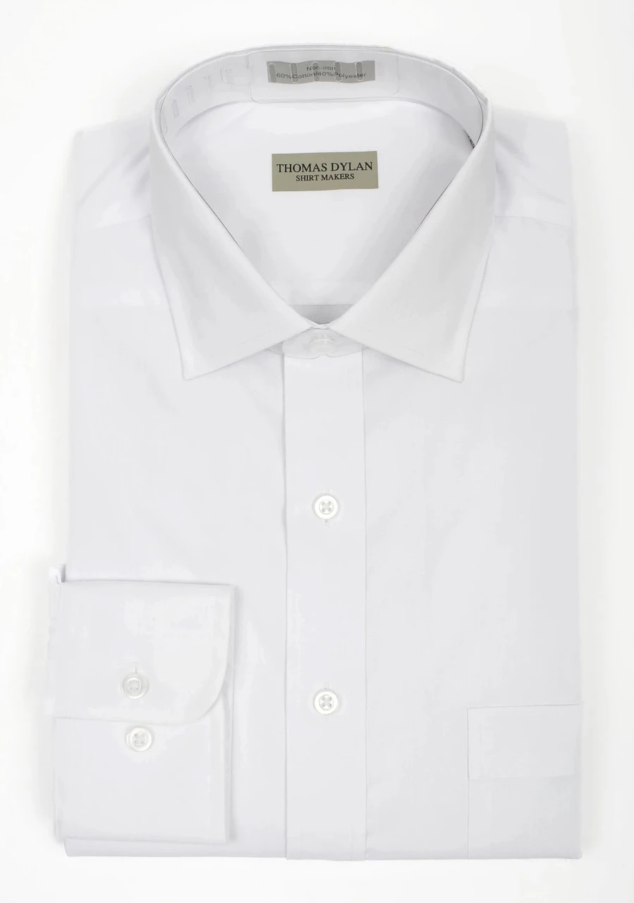 Thomas Dylan Regular Fit White Short Sleeve Dress Shirt 1 Thomas Dylan Regular Fit White Short Sleeve Dress Shirt