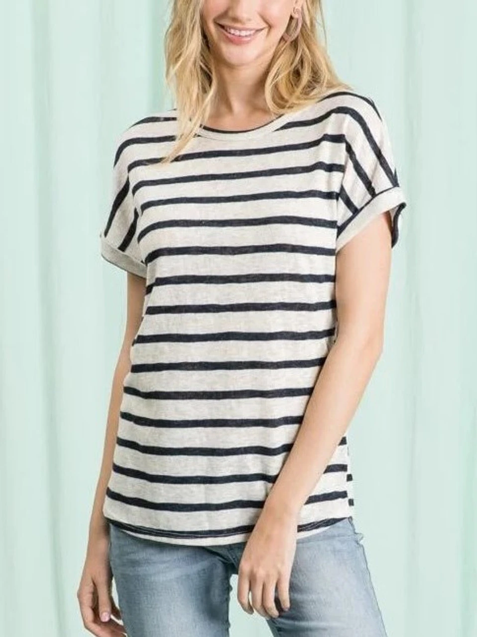 Wide Striped Dolman Sleeve Top 2 Wide Striped Dolman Sleeve Top - Image 2
