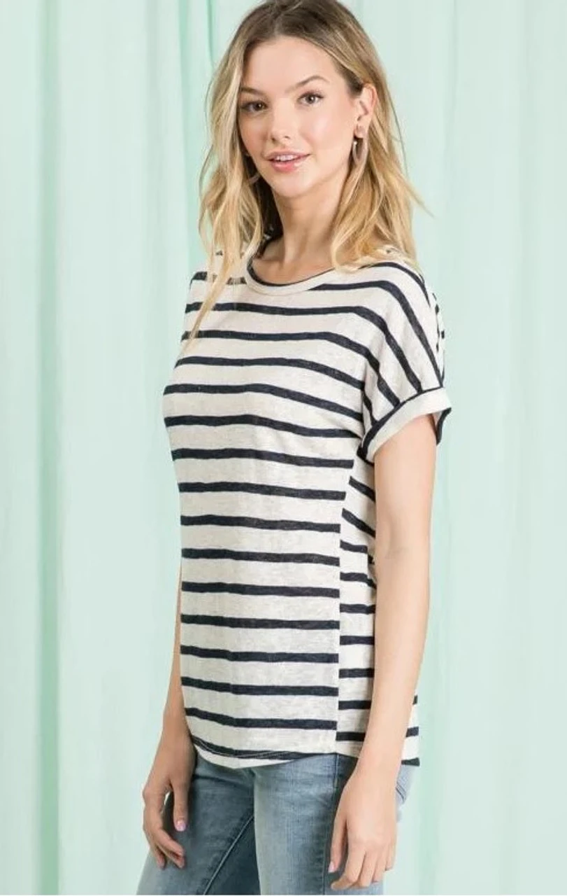 Wide Striped Dolman Sleeve Top 3 Wide Striped Dolman Sleeve Top - Image 3