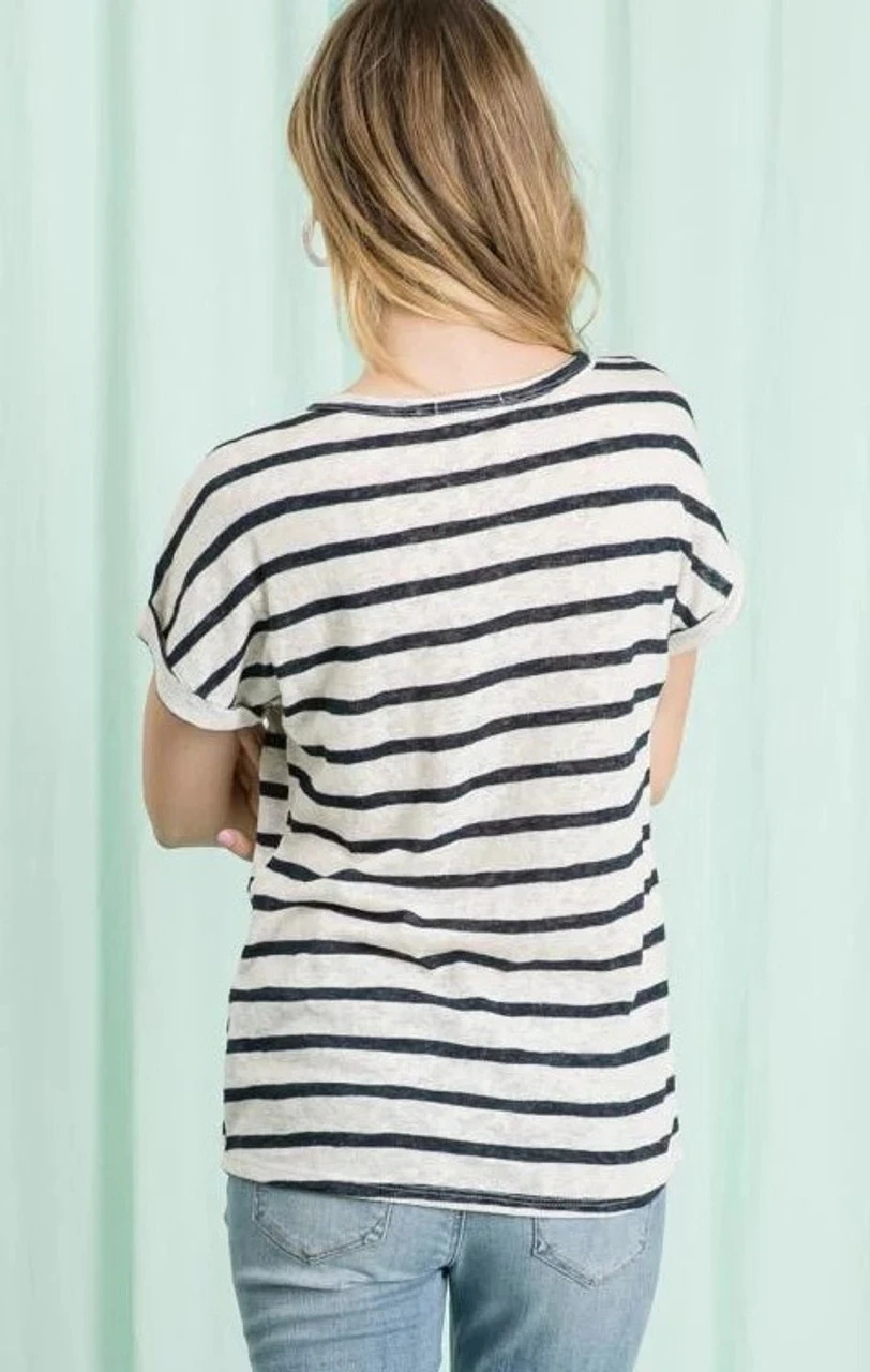 Wide Striped Dolman Sleeve Top 4 Wide Striped Dolman Sleeve Top - Image 4