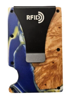 Wooden Element RFID Wallet - Royal Blue Gold White