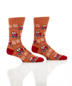 YO Sox Men's Red Tractor Socks